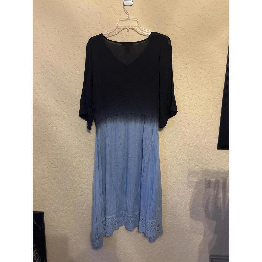 Chic Black and Blue Contrast Dress by Cute Options - Size L - Picture 2 of 4